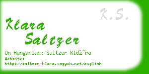 klara saltzer business card